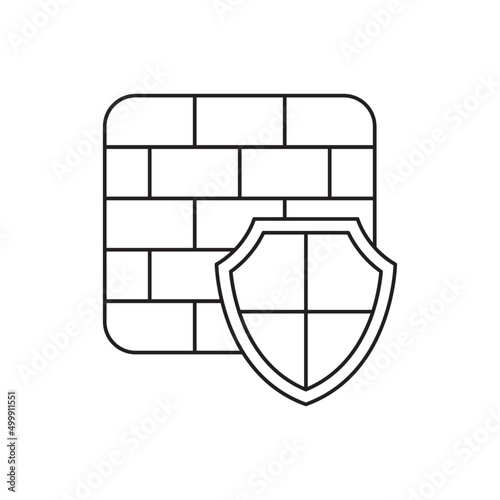 Firewall shield, security, antivirus icon line style icon, style isolated on white background