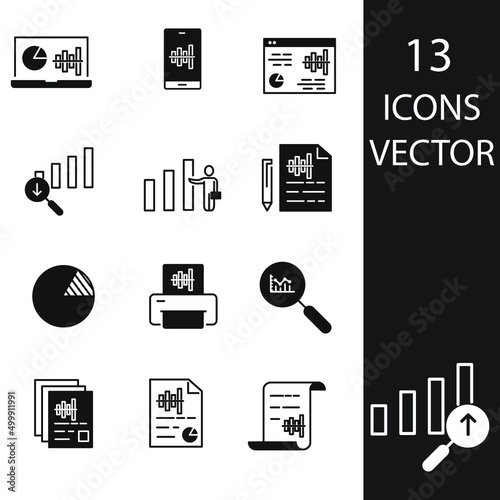 graph icons set . graph pack symbol vector elements for infographic web