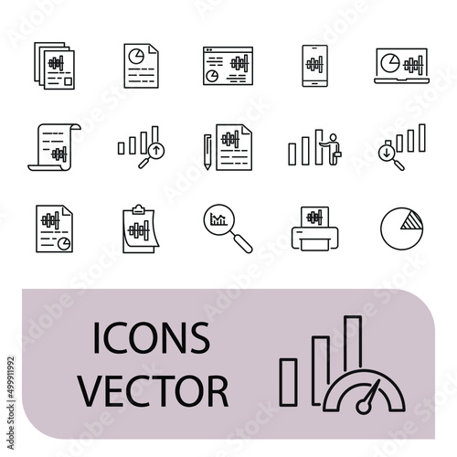 graph icons set . graph pack symbol vector elements for infographic web