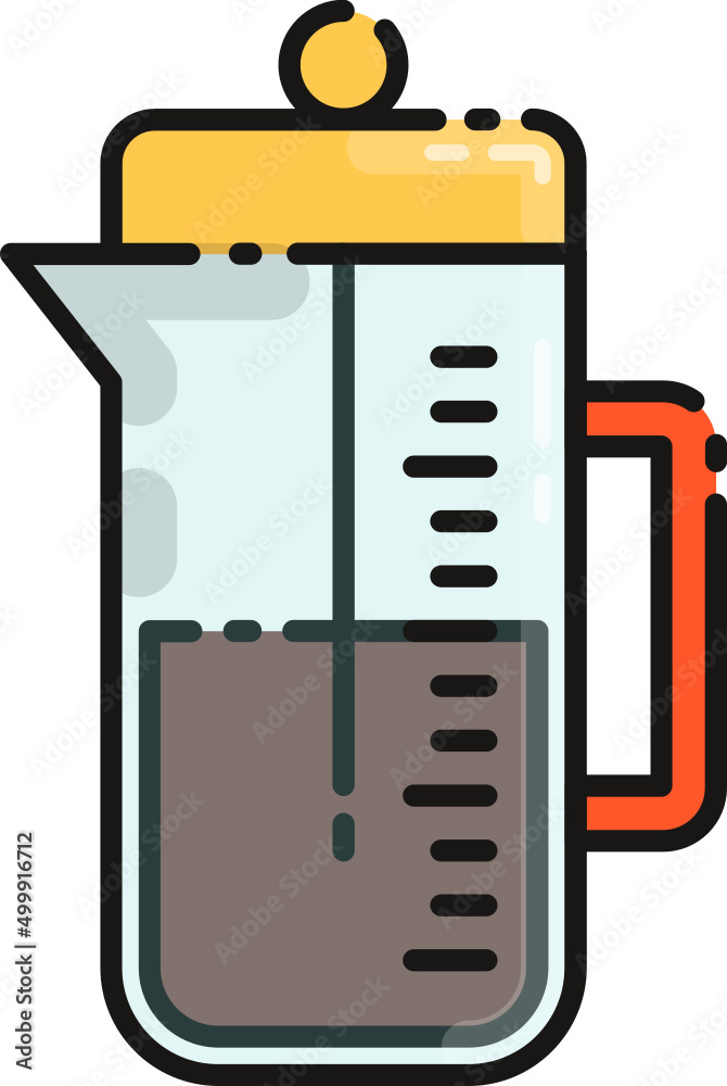 Glass coffee kettle icon