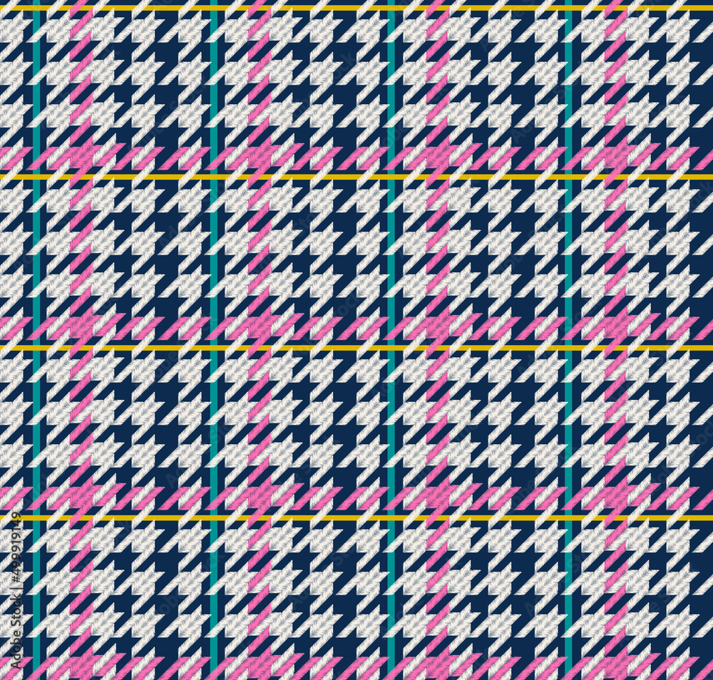 Seamless houndstooth pattern. Crowbar print illustration. Seamless houndstooth pattern. Crowbar print illustration.