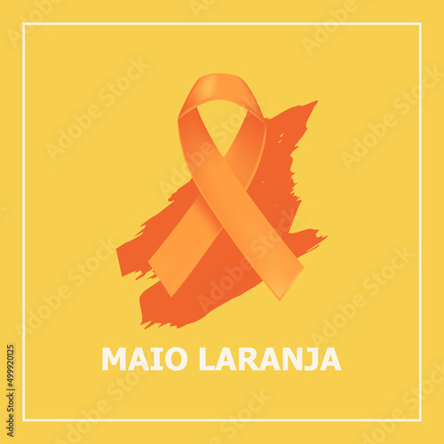 Maio laranja orange ribbon Premium Vector