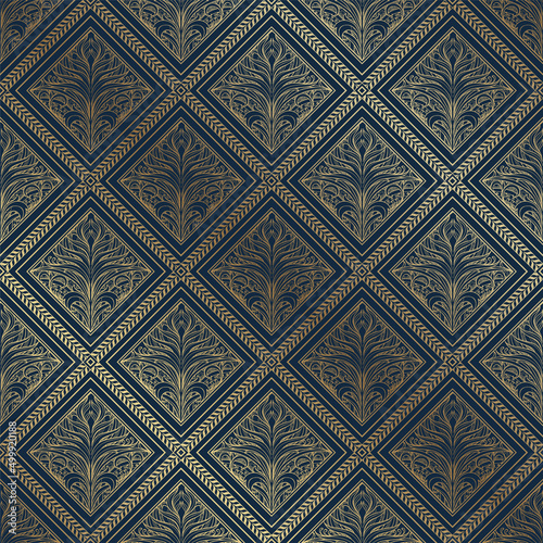 Art deco geometric seamless pattern