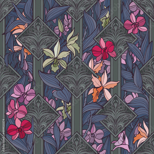Seamless hand drawn floral pattern