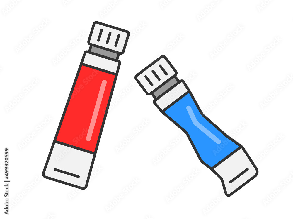 チューブに入った、絵の具のイラスト チューブに入った、絵の具のイラスト