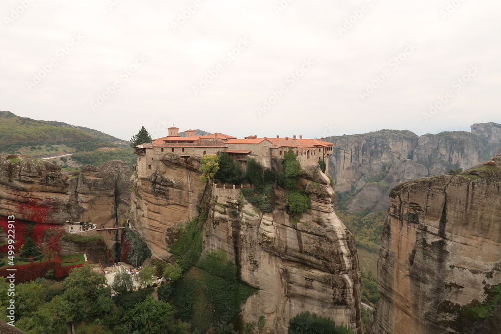 The Monastery of Varlaam, surrounded by high rock formations
