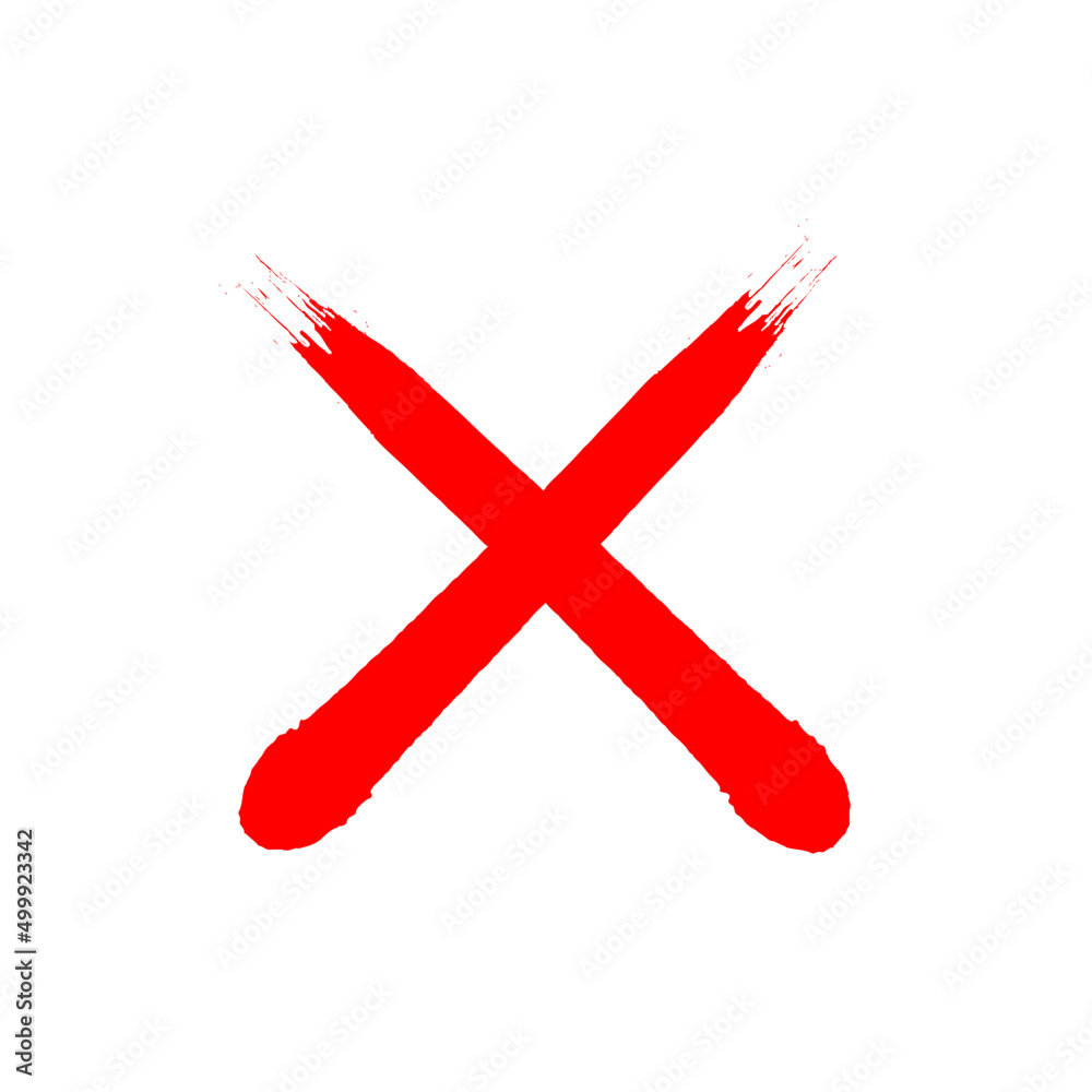 Fototapeta premium grunge red cross on white background