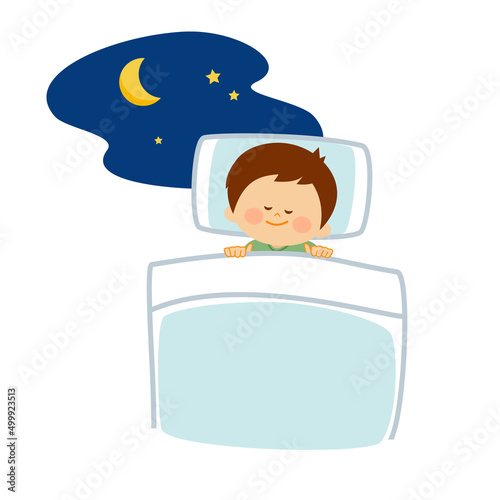 睡眠、寝る子供のイラスト