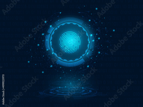3d illustration  rendering Fingerprint symbol  