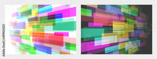 虹色の四角が並んだカラフル抽象的な背景