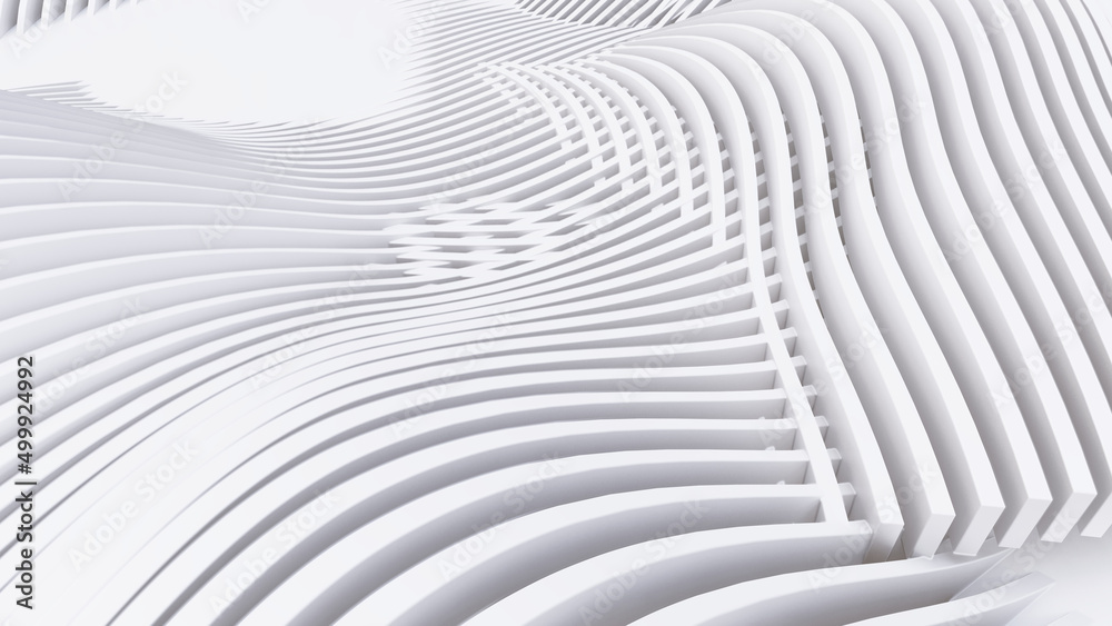 Abstract Curved Shapes. White Circular Background. Abstract Curved Shapes. White Circular Background.