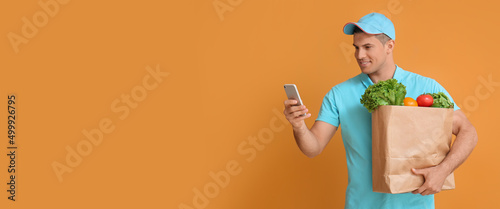 Delivery man with products ...
