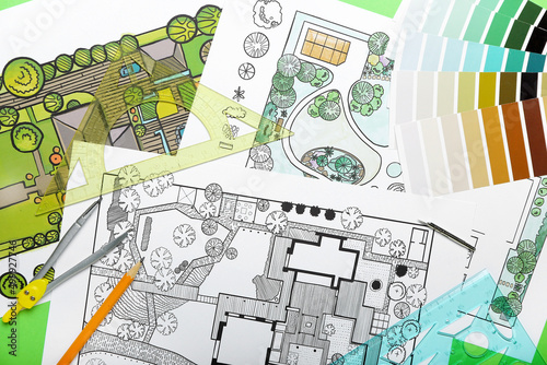Landscape designer's plans ...