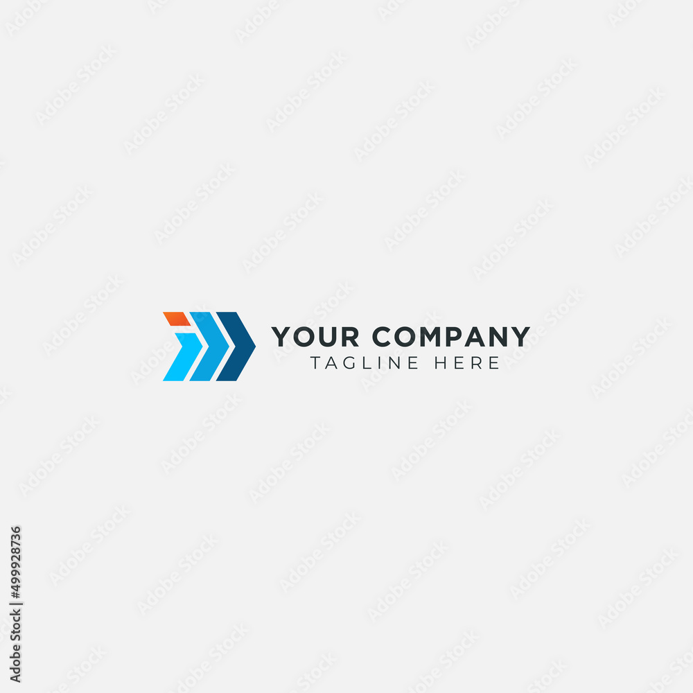 Simple arrow letter i and D forward logo Simple arrow letter i and D forward logo