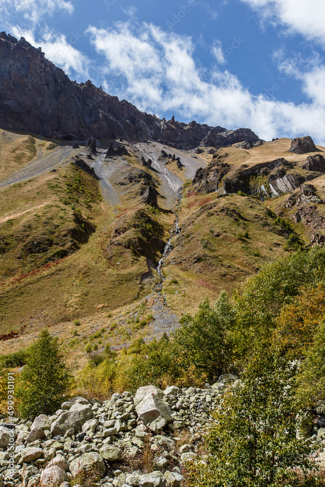 Scenic rock view of the Caucasus Russia