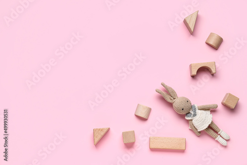 Wooden cubes with baby toys...