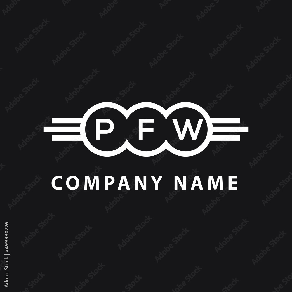 PFW letter logo design on black background. PFW creative initials letter logo concept. PFW letter design. PFW letter logo design on black background. PFW creative initials letter logo concept. PFW letter design.