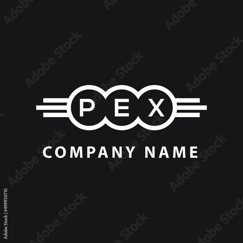 PEX letter logo design on black background. PEX  creative initials letter logo concept. PEX letter design. photo