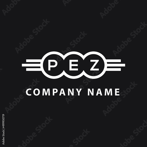 PEZ letter logo design on black background. PEZ  creative initials letter logo concept. PEZ letter design. photo