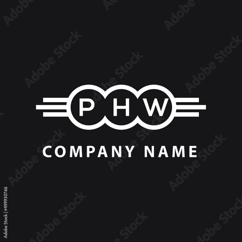 PHW letter logo design on black background. PHW  creative initials letter logo concept. PHW letter design. photo