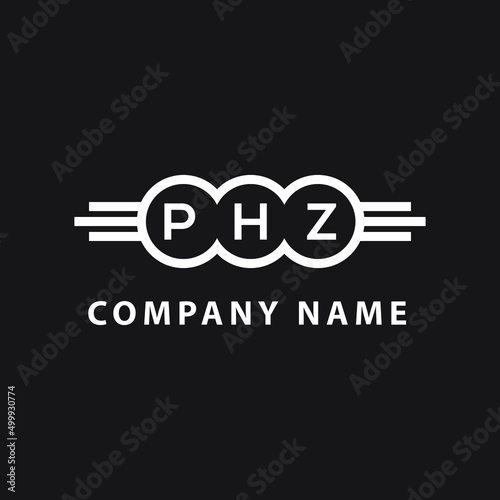 PHZ letter logo design on black background. PHZ  creative initials letter logo concept. PHZ letter design. photo