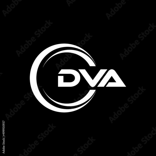 DVA letter logo design with black background in illustrator, vector logo modern alphabet font overlap style. calligraphy designs for logo, Poster, Invitation, etc.