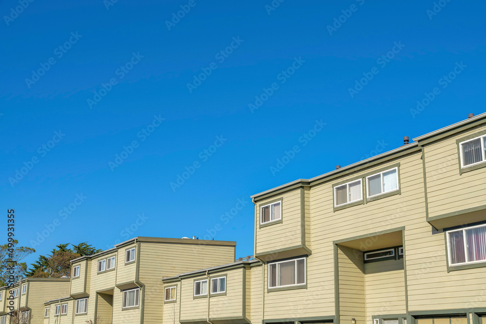 Row of complex townhomes in San Francisco, California Row of complex townhomes in San Francisco, California