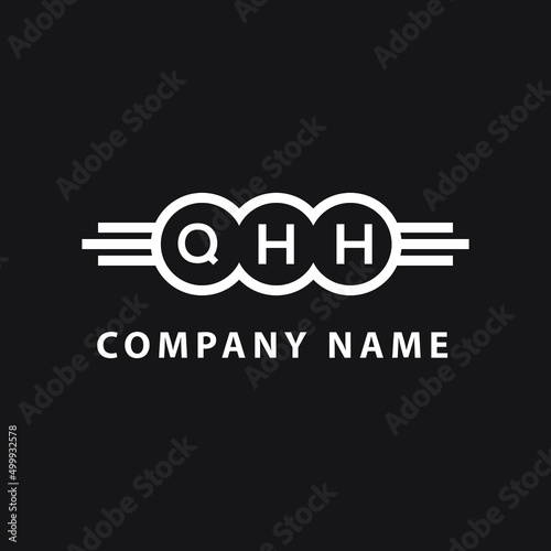 QHH letter logo design on black background. QHH  creative initials letter logo concept. QHH letter design. photo