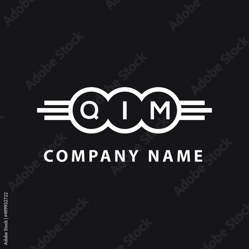 QIM letter logo design on black background. QIM  creative initials letter logo concept. QIM letter design.
 photo