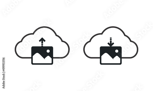 Download upload picture icon. Vector illustration