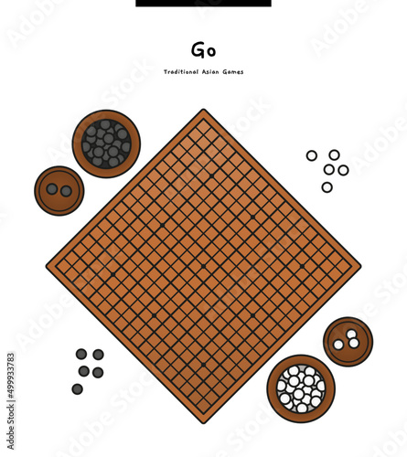It is a traditional Asian board game called 'Go'. It is called 'Baduk' in Korea. photo