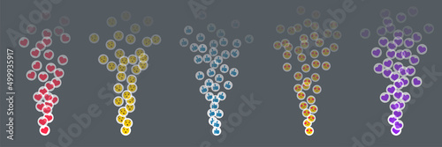 Likes flying up for stories and live streams. Colorful like and thumb icons for social media ui. Vector illlustration isolated in dark background