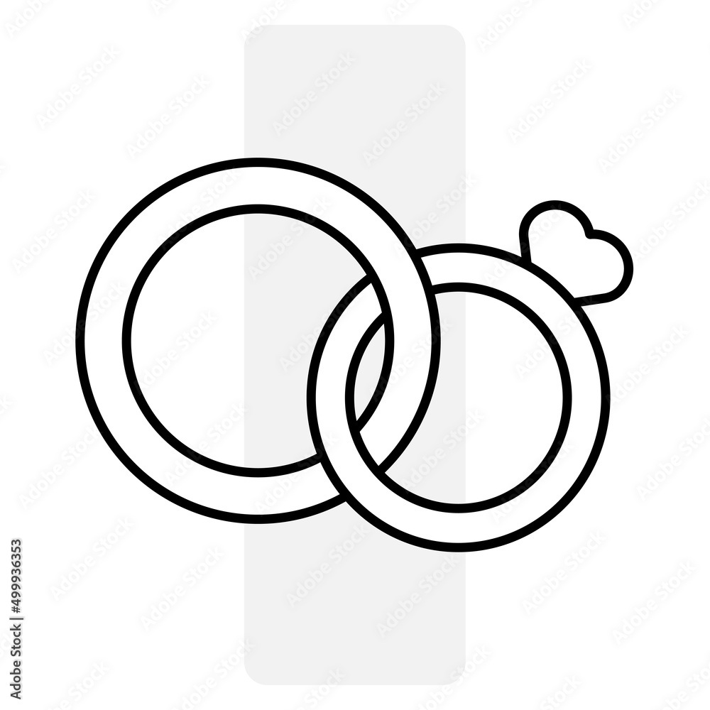 wedding rings icon in classic style. Heart line drawing. Vector illustration. stock image. wedding rings icon in classic style. Heart line drawing. Vector illustration. stock image.