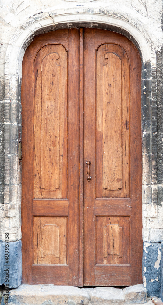The doors of the city of old Lviv in Ukraine .