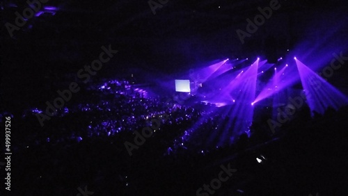 concert hall with purple lights