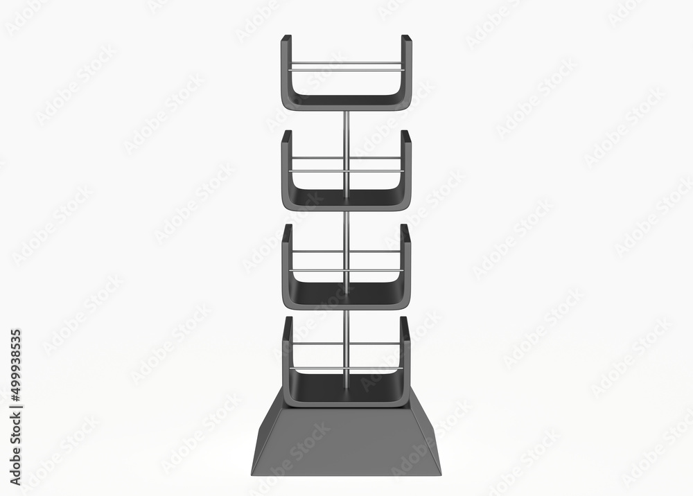Display stand, retail display stand for product , display stands isolated on white background. 3d illustration Display stand, retail display stand for product , display stands isolated on white background. 3d illustration