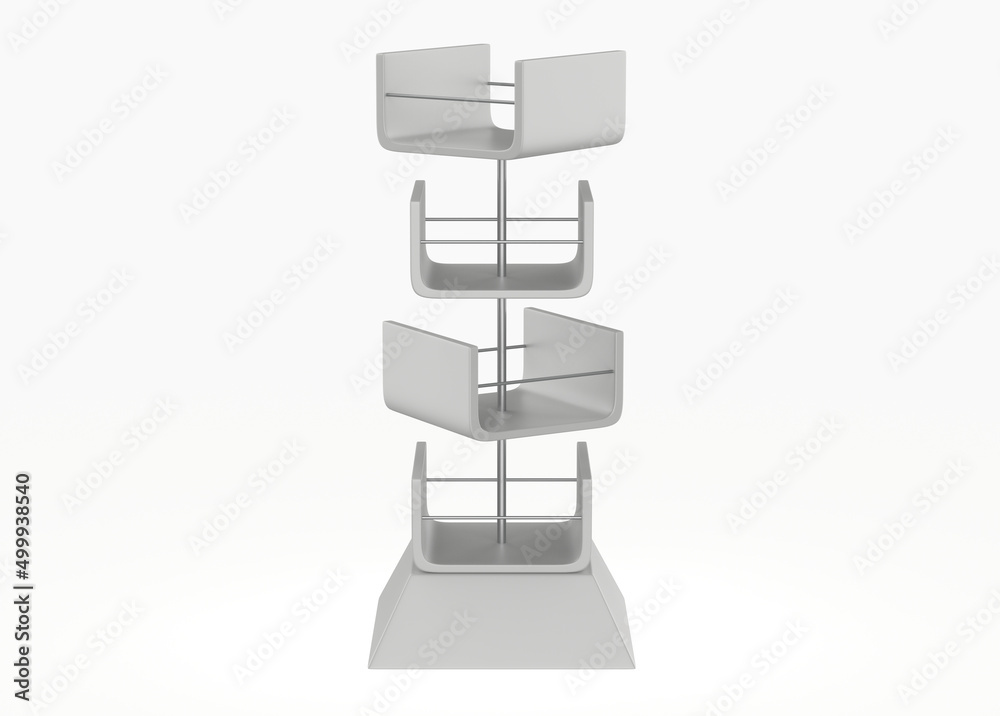 Display stand, retail display stand for product , display stands isolated on white background. 3d illustration Display stand, retail display stand for product , display stands isolated on white background. 3d illustration