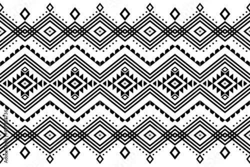 Geometric ethnic oriental seamless pattern traditional Design for background,carpet,wallpaper.clothing,wrapping,Batik fabric,Vector illustration.embroidery style - Sadu, sadou, sadow or sado