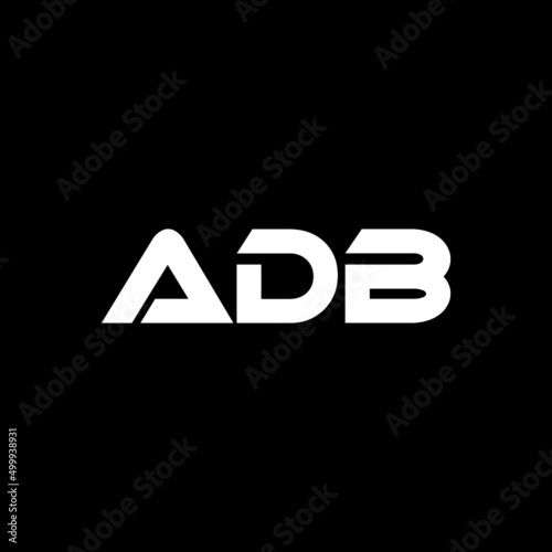 ADB letter logo design with black background in illustrator, vector logo modern alphabet font overlap style. calligraphy designs for logo, Poster, Invitation, etc.