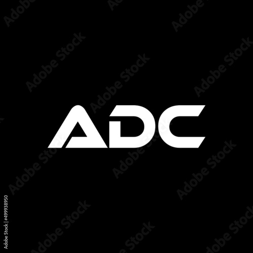 ADC letter logo design with black background in illustrator, vector logo modern alphabet font overlap style. calligraphy designs for logo, Poster, Invitation, etc.