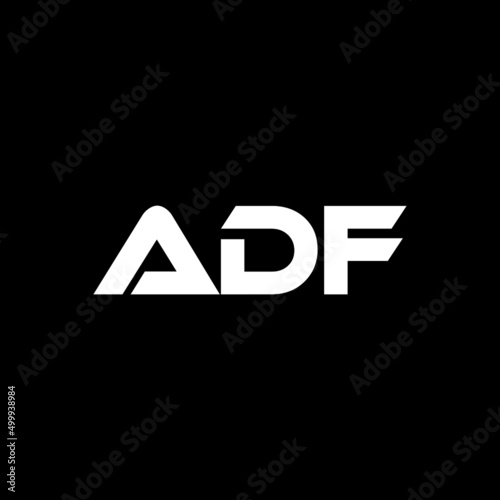 ADF letter logo design with black background in illustrator, vector logo modern alphabet font overlap style. calligraphy designs for logo, Poster, Invitation, etc.