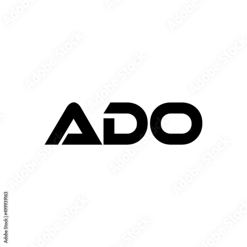 ADO letter logo design with white background in illustrator, vector logo modern alphabet font overlap style. calligraphy designs for logo, Poster, Invitation, etc. photo