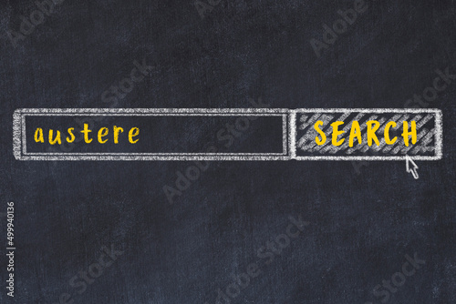 Принти на полотні Chalk sketch of browser window with search form and inscription austere