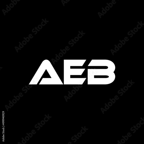 AEB letter logo design with black background in illustrator, vector logo modern alphabet font overlap style. calligraphy designs for logo, Poster, Invitation, etc. photo