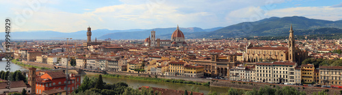 awesome city view of Florence in Italy with Arno River and more landmarks and big Dome of Cathedral © ChiccoDodiFC