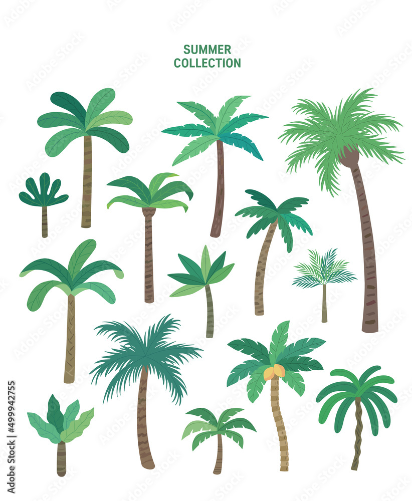 Summer sets collection. Vector illustration of summer symbols
 - obrazy, fototapety, plakaty 