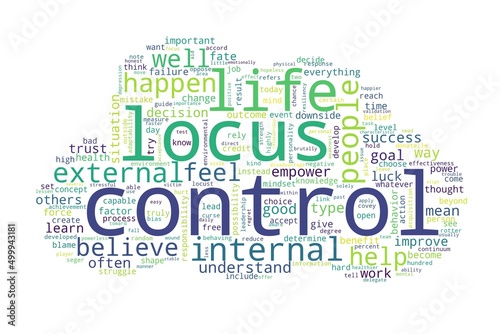 Word tag cloud on white background. Concept of control photo