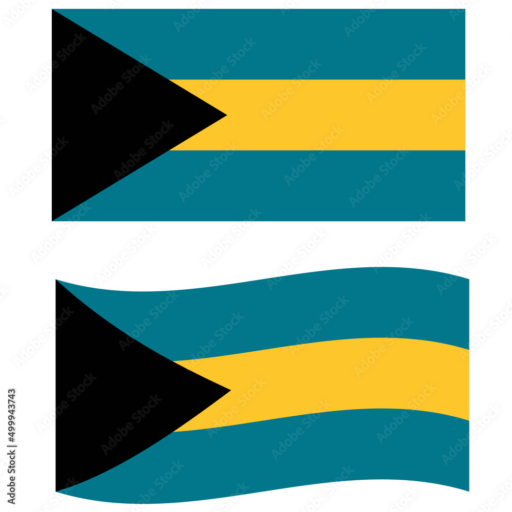 Bahamas flag on white background.The bahamas flag. Bahamas flag waving. flat style. Bahamas flag on white background.The bahamas flag. Bahamas flag waving. flat style.