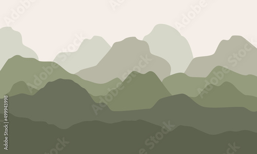 Abstract mountains background. Vector illustration with mountain range landscape. Peaks and cliffs