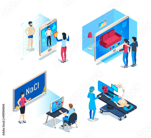 Isometric virtual reality simulations for education and work